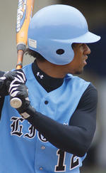 Former Lions coach Mikio Aoki says baseball became “a year-round commitment” for Fernando Perez ’04 as he worked to make the leap from the Ivy League to pro ball. Photo: Columbia University Athletics/Gene Boyars